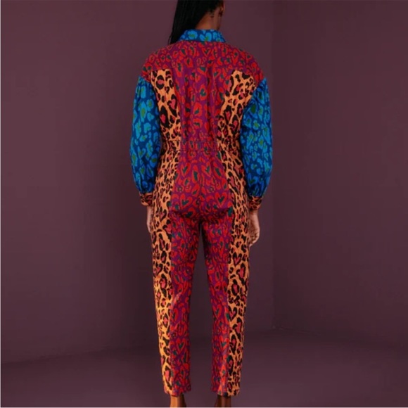 NWT Farm Rio Mixed Leopard Pop Jumpsuit - Picture 3 of 10